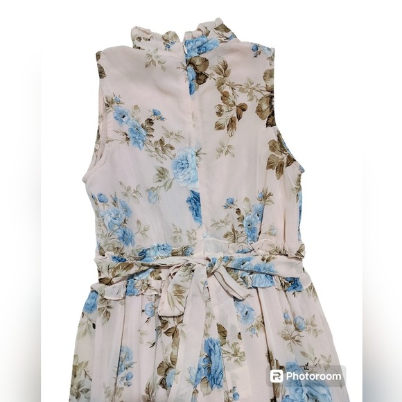 The Vintage Shop Floral Tiered Maxi Dress High Neck Ruffle Lace Detail Size S - Picture 10 of 16